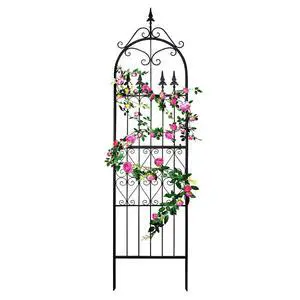 Garden Trellis for Climbing Plants, 86" H x 21.7" W Heavy Duty Metal Trellis, 7.2FT Rustproof Black Iron Vine Support Trellis with 9.8" Ground Stakes, Decorative Cupid Arrow Design for Roses Garden Trellis for Climbing Plants, 86" H x 21.7" W Heavy Duty Metal Trellis, 7.2FT Rustproof Black Iron Vine Support Trellis with 9.8" Ground Stakes, Decorative Cupid Arrow Design for Roses