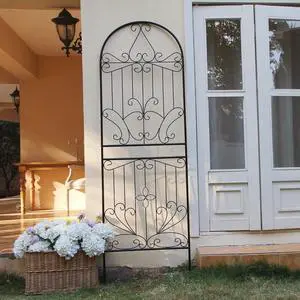Metal Trellis 82.7" H x 26.7" W Powder-Coated Black Attractive Plant Support Garden Trellis Stylish Garden Addition Lattice Outdoor Yard Décor Roses Vine Ivy Clematis Trellises Black 1 Pack Metal Trellis 82.7" H x 26.7" W Powder-Coated Black Attractive Plant Support Garden Trellis Stylish Garden Addition Lattice Outdoor Yard Décor Roses Vine Ivy Clematis Trellises Black 1 Pack