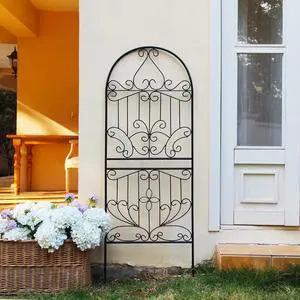 Trellis for Climbing Plants 59" H x 22" W Metal Unique Design Decorative Garden Structure Weather-Resistant Lattice Outdoor Decor Flowers Roses Vine Ivy Clematis Black Coating 1 Pack Trellis for Climbing Plants 59" H x 22" W Metal Unique Design Decorative Garden Structure Weather-Resistant Lattice Outdoor Decor Flowers Roses Vine Ivy Clematis Black Coating 1 Pack