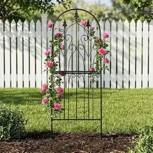 Garden Trellis for Climbing Plants 59" H x 21.7" W Metal Unique Design Decorative Garden Structure Weather-Resistant Lattice Outdoor Decor Flowers Roses Vine Ivy Clematis Black Coating Garden Trellis for Climbing Plants 59" H x 21.7" W Metal Unique Design Decorative Garden Structure Weather-Resistant Lattice Outdoor Decor Flowers Roses Vine Ivy Clematis Black Coating
