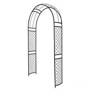 Metal Garden Arch with Lattice Side Panels 88.6" H x 50.8" W Heavy-Duty Arbor for Climbing Roses, Vines, and Outdoor Patio, Lawn, Backyard, Wedding Decor (Black) Metal Garden Arch with Lattice Side Panels 88.6" H x 50.8" W Heavy-Duty Arbor for Climbing Roses, Vines, and Outdoor Patio, Lawn, Backyard, Wedding Decor (Black)