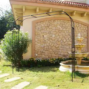 Arch for Climbing Vines Garden Arbor 94.5" H x 98.4" W Lightweight Metal+PE Coated Archway Trellis Flower Frame Plants Vine Frame Rose Support Outdoor Easy to Assemble, Black Arch for Climbing Vines Garden Arbor 94.5" H x 98.4" W Lightweight Metal+PE Coated Archway Trellis Flower Frame Plants Vine Frame Rose Support Outdoor Easy to Assemble, Black
