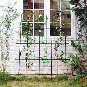 Detachable Garden Trellis for Climbing Plants 70.9" H x 55" W Metal+PE Coated Lattice Support Fence Panel Frame for Lvy Vines Rose Flower Black, 1 Pack Detachable Garden Trellis for Climbing Plants 70.9" H x 55" W Metal+PE Coated Lattice Support Fence Panel Frame for Lvy Vines Rose Flower Black, 1 Pack