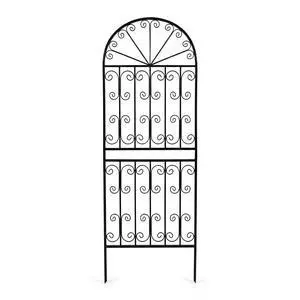 70.8" H x 24.5" W Decorative Metal Garden Trellis - Rustproof Black Iron Arched Fence for Climbing Roses, Clematis, and Vines - Sturdy Plant Support for Patio, Lawn, and Backyard 1 Pack 70.8" H x 24.5" W Decorative Metal Garden Trellis - Rustproof Black Iron Arched Fence for Climbing Roses, Clematis, and Vines - Sturdy Plant Support for Patio, Lawn, and Backyard 1 Pack