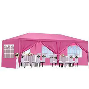 Premium Wedding Party Canopy Tent with Removable Sidewalls for Outdoor Events & Celebrations, Heavy Duty Gazebo with Roll-Up Walls for Backyard Gatherings & Trade Shows (10x20'-6 / Pink) Premium Wedding Party Canopy Tent with Removable Sidewalls for Outdoor Events & Celebrations, Heavy Duty Gazebo with Roll-Up Walls for Backyard Gatherings & Trade Shows (10x20'-6 / Pink)