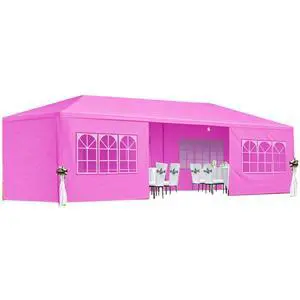 Premium Wedding Party Canopy Tent with Removable Sidewalls for Outdoor Events & Celebrations, Heavy Duty Gazebo with Roll-Up Walls for Backyard Gatherings & Trade Shows (10x30'-8 / Pink) Premium Wedding Party Canopy Tent with Removable Sidewalls for Outdoor Events & Celebrations, Heavy Duty Gazebo with Roll-Up Walls for Backyard Gatherings & Trade Shows (10x30'-8 / Pink)