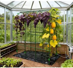 A-Frame Metal Garden Trellis with Plastic Climbing Net and Steel Frame for Backyard, Lawn, Outdoor Plant Support with Metal Cross Clips for Growing Vegetables, Plants (72 inches high) A-Frame Metal Garden Trellis with Plastic Climbing Net and Steel Frame for Backyard, Lawn, Outdoor Plant Support with Metal Cross Clips for Growing Vegetables, Plants (72 inches high)