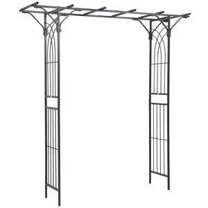Decorative Metal Garden Trellis Arch with Durable Steel Tubing & Elegant Scrollwork for Growing Flowers, Plants, Outdoor Archway with Multi Cross Bars for Birthday Party, Wedding Decorative Metal Garden Trellis Arch with Durable Steel Tubing & Elegant Scrollwork for Growing Flowers, Plants, Outdoor Archway with Multi Cross Bars for Birthday Party, Wedding