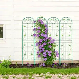 Metal Grid Panels with Beautiful Flowers Pattern for Climbing Flowers, Plants, Outdoor Metal Trellis with Iron Frame for Backyard, Lawn, Garden, Metal Panels for Ivy Vines, Rose (4 Pack) Metal Grid Panels with Beautiful Flowers Pattern for Climbing Flowers, Plants, Outdoor Metal Trellis with Iron Frame for Backyard, Lawn, Garden, Metal Panels for Ivy Vines, Rose (4 Pack)
