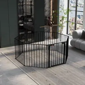 Adjustable Safety Gate with Versatile Panel Design for Securing Doorways, Stairs, Fireplaces & Prohibited Areas in Household Spaces (200") Adjustable Safety Gate with Versatile Panel Design for Securing Doorways, Stairs, Fireplaces & Prohibited Areas in Household Spaces (200")