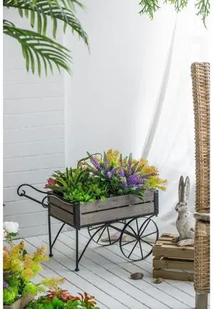 Planter Set with Wooden Legs and Rope Texture for Backyard, Living Room, Lawn, Outdoor Flower Pot Set with Classic Design for Growing Flowers, Herbs, Plants (Brown + Black + Metal & Wood) Planter Set with Wooden Legs and Rope Texture for Backyard, Living Room, Lawn, Outdoor Flower Pot Set with Classic Design for Growing Flowers, Herbs, Plants (Brown + Black + Metal & Wood)