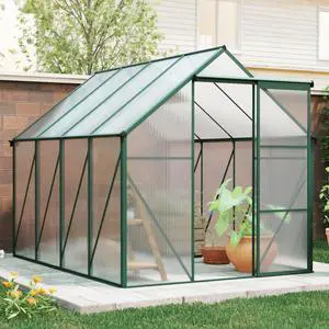 Outdoor Patio Greenhouse with Sliding Door and Drainage Gutter System for Lawn, Backyard, Garden, Green House with Aluminum Frame and an Adjustable Roof for Growing Flowers, Plants (Green 6*8FT) Outdoor Patio Greenhouse with Sliding Door and Drainage Gutter System for Lawn, Backyard, Garden, Green House with Aluminum Frame and an Adjustable Roof for Growing Flowers, Plants (Green 6*8FT)