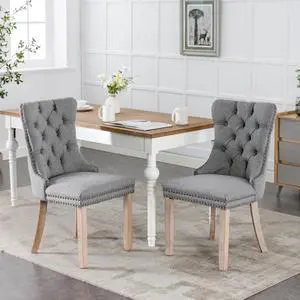 Modern Luxury Design Kitchen Dining Chairs, Stable Solid Wood Frame, Comfortable Linen Cushioned Chairs, Warm and Relaxing Atmosphere,Suitable for Dining Rooms,Set of 2 (Gray + Set of 2) Modern Luxury Design Kitchen Dining Chairs, Stable Solid Wood Frame, Comfortable Linen Cushioned Chairs, Warm and Relaxing Atmosphere,Suitable for Dining Rooms,Set of 2 (Gray + Set of 2)