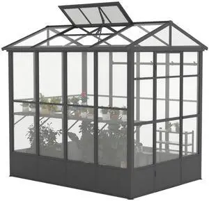 Aluminum Heavy Duty Greenhouse with Fully Auto Temperature Control Vent for Backyard, Lawn, Outdoor Green Houses with 5 Movable Hooks for Growing Flowers, Plants (6.5x8FT) Aluminum Heavy Duty Greenhouse with Fully Auto Temperature Control Vent for Backyard, Lawn, Outdoor Green Houses with 5 Movable Hooks for Growing Flowers, Plants (6.5x8FT)
