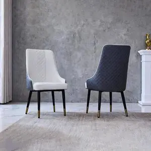 Classic Minimalist Design Kitchen Dining Chair, Stable and Sturdy Metal Legs, Curved Design, PU Leather Soft Cushion Chair,Suitable for Dining Rooms,Set of 2 (White+Set of 2) Classic Minimalist Design Kitchen Dining Chair, Stable and Sturdy Metal Legs, Curved Design, PU Leather Soft Cushion Chair,Suitable for Dining Rooms,Set of 2 (White+Set of 2)