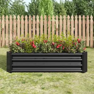 2 Pieces Metal Raised Bed with Open Bottom Design for Backyard, Lawn, Poolside, Outdoor Planter Box with Anti-Rust Iron Frame for Growing Flowers, Vegetables, Plants (4x2x1FT Black 2PCS) 2 Pieces Metal Raised Bed with Open Bottom Design for Backyard, Lawn, Poolside, Outdoor Planter Box with Anti-Rust Iron Frame for Growing Flowers, Vegetables, Plants (4x2x1FT Black 2PCS)