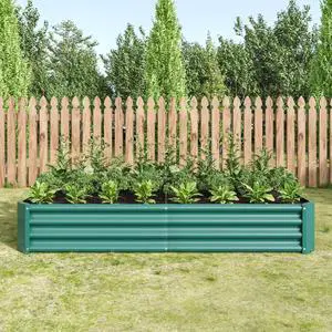 2 Pieces Metal Raised Bed with Open Bottom Design for Backyard, Lawn, Poolside, Outdoor Planter Box with Anti-Rust Iron Frame for Growing Flowers, Vegetables, Plants (6x3x1FT Green 2PCS) 2 Pieces Metal Raised Bed with Open Bottom Design for Backyard, Lawn, Poolside, Outdoor Planter Box with Anti-Rust Iron Frame for Growing Flowers, Vegetables, Plants (6x3x1FT Green 2PCS)