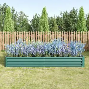 2 Pieces Metal Raised Bed with Open Bottom Design for Backyard, Lawn, Poolside, Outdoor Planter Box with Anti-Rust Iron Frame for Growing Flowers, Vegetables, Plants (8x4x1FT Green 1PCS) 2 Pieces Metal Raised Bed with Open Bottom Design for Backyard, Lawn, Poolside, Outdoor Planter Box with Anti-Rust Iron Frame for Growing Flowers, Vegetables, Plants (8x4x1FT Green 1PCS)