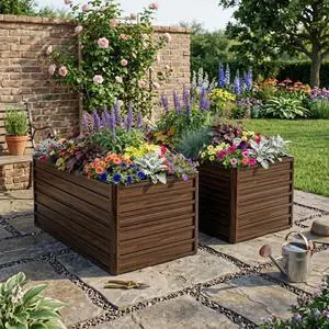 Raised Garden Bed Kit with Open-Ended Base and 4 Reinforcing Rods for Park, Outdoor Metal Elevated Planter Box with Rustproof Steel Frame and Safety Edging for Flowers (2PCS:6x3x2FT) Raised Garden Bed Kit with Open-Ended Base and 4 Reinforcing Rods for Park, Outdoor Metal Elevated Planter Box with Rustproof Steel Frame and Safety Edging for Flowers (2PCS:6x3x2FT)