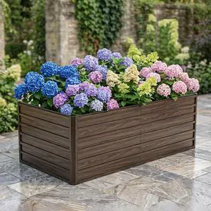 Raised Garden Bed Kit with Open-Ended Base and 4 Reinforcing Rods for Park, Outdoor Metal Elevated Planter Box with Rustproof Steel Frame and Safety Edging for Flowers (6x3x2FT+Walnut) Raised Garden Bed Kit with Open-Ended Base and 4 Reinforcing Rods for Park, Outdoor Metal Elevated Planter Box with Rustproof Steel Frame and Safety Edging for Flowers (6x3x2FT+Walnut)