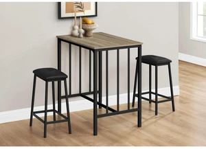 Hassyee 3-Piece Kitchen Table Set with Rectangular Table and 2 Padded Stools for Small Places, Industrial Dining Table and Chairs Set with Footrest & Metal Frame for Home Bar Cafe Hassyee 3-Piece Kitchen Table Set with Rectangular Table and 2 Padded Stools for Small Places, Industrial Dining Table and Chairs Set with Footrest & Metal Frame for Home Bar Cafe