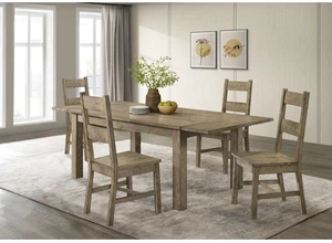 Hassyee 5-Piece Dining Table Set with Extendable Tabletop and 4 Ladder Back Chairs for Family Gathering, Farmhouse Kitchen Table Set with Solid Wood Frame for Dining Room Hassyee 5-Piece Dining Table Set with Extendable Tabletop and 4 Ladder Back Chairs for Family Gathering, Farmhouse Kitchen Table Set with Solid Wood Frame for Dining Room