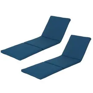 Hassyee Plush Lounge Chair Cushion with Side Securing Ties for Outdoor Patio, Spill-Wipe Fabric Chaise Mat with Non-Slip Backing for Pool Deck Garden & Poolside Relaxation, 2 Packs (Blue) Hassyee Plush Lounge Chair Cushion with Side Securing Ties for Outdoor Patio, Spill-Wipe Fabric Chaise Mat with Non-Slip Backing for Pool Deck Garden & Poolside Relaxation, 2 Packs (Blue)