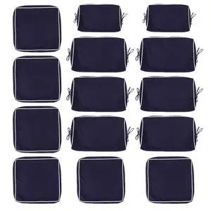 Hassyee Outdoor Cushion Cover Set with Non-Slip Backing for Patio Sofa, 6-Seater Wicker Rattan Furniture Slipcover with Double-Stitched Metal Zipper for Garden Use, 14 Packs (Navy Blue) Hassyee Outdoor Cushion Cover Set with Non-Slip Backing for Patio Sofa, 6-Seater Wicker Rattan Furniture Slipcover with Double-Stitched Metal Zipper for Garden Use, 14 Packs (Navy Blue)