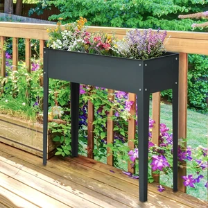Hassyee Metal Raised Garden Bed with Legs and Drainage Holes for Growing Flowers, Plants, Herbs, Outdoor Elevated Planter Box with Steel Frame for Backyard, Lawn, Garden Hassyee Metal Raised Garden Bed with Legs and Drainage Holes for Growing Flowers, Plants, Herbs, Outdoor Elevated Planter Box with Steel Frame for Backyard, Lawn, Garden