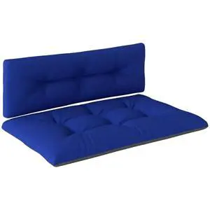 Hassyee Two-Piece Chair Cushion with 47.2x30.3 Inch Seat and 3.9 Inch Thick Fill for Patio Sofa Replacement, Outdoor Seat Pad with Tufted Design for Comfortable Lounging (Dark Gray + Navy Blue) Hassyee Two-Piece Chair Cushion with 47.2x30.3 Inch Seat and 3.9 Inch Thick Fill for Patio Sofa Replacement, Outdoor Seat Pad with Tufted Design for Comfortable Lounging (Dark Gray + Navy Blue)