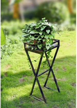 Hassyee Metal Plant Stand with Multi Color Tabletop for Backyard, Lawn, Patio, Outdoor Plant Pot Stand with Vintage Design and Hardened Powder Coat Finishes for Balcony, Poolside Hassyee Metal Plant Stand with Multi Color Tabletop for Backyard, Lawn, Patio, Outdoor Plant Pot Stand with Vintage Design and Hardened Powder Coat Finishes for Balcony, Poolside