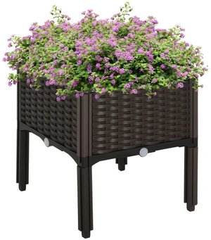 Hassyee Plastic Raised Garden Bed with Legs and Drainage Holes for Backyard, Lawn, Outdoor Planter Box with Self-Watering Disk for Growing Flowers, Plants, Vegetables Hassyee Plastic Raised Garden Bed with Legs and Drainage Holes for Backyard, Lawn, Outdoor Planter Box with Self-Watering Disk for Growing Flowers, Plants, Vegetables