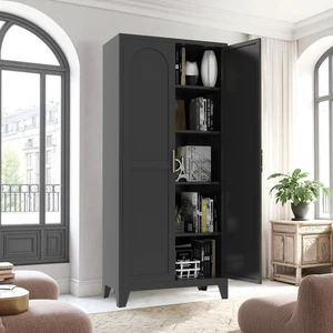 Hassyee Minimally Designed Kitchen Pantry, Equipped with Adjustable Shelves, Durable Steel Frame, Double Door Design,Multi Functional Pantry,Suitable for Dining Rooms (71''+Black) Hassyee Minimally Designed Kitchen Pantry, Equipped with Adjustable Shelves, Durable Steel Frame, Double Door Design,Multi Functional Pantry,Suitable for Dining Rooms (71''+Black)