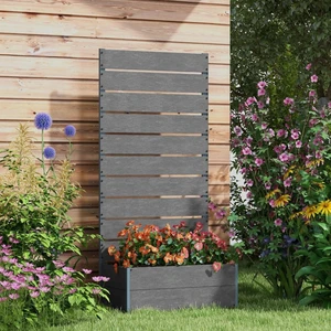 Hassyee Raised Garden Bed with Trellis for Climbing Plants, Vegetables, Outdoor Wooden Planter Box with Bottom Drainage Gap and Wood-Plastic Board for Lawn, Backyard, Poolside Hassyee Raised Garden Bed with Trellis for Climbing Plants, Vegetables, Outdoor Wooden Planter Box with Bottom Drainage Gap and Wood-Plastic Board for Lawn, Backyard, Poolside