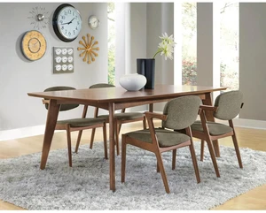 Hassyee 5-Piece Rustic Kitchen Set with Rectangular Table and 4 Fabric Upholstered Chairs for Small Places, Mid-Century Dining Sets with Sturdy Wood Frame for Dining Room Hassyee 5-Piece Rustic Kitchen Set with Rectangular Table and 4 Fabric Upholstered Chairs for Small Places, Mid-Century Dining Sets with Sturdy Wood Frame for Dining Room