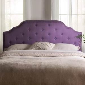 Queen Size Button Tufted Upholstered Headboard, Modern Adjustable Height Headboard with Nailhead Trim, Quick Assembly, Elegant Decorative Bedroom Furniture for Guest Room Apartment (Purple Queen) Queen Size Button Tufted Upholstered Headboard, Modern Adjustable Height Headboard with Nailhead Trim, Quick Assembly, Elegant Decorative Bedroom Furniture for Guest Room Apartment (Purple Queen)