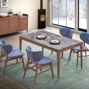 Hassyee 5-Piece Dining Table and Chairs Set with Rectangular Table and 4 Upholstered Chairs for 4, Modern Dining Sets with Faux Marble Tabletop for Dining Room and Kitchen (Blue + Dark Gray) Hassyee 5-Piece Dining Table and Chairs Set with Rectangular Table and 4 Upholstered Chairs for 4, Modern Dining Sets with Faux Marble Tabletop for Dining Room and Kitchen (Blue + Dark Gray)