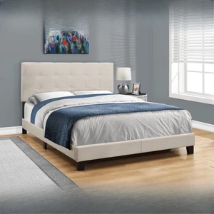 Hassyee Queen Size Upholstered Platform Bed Frame with Headboard, Modern Panel Bedframe Mattress Base for Adults Teens Master Bedroom Guest Room Apartment, No Box Spring Needed Hassyee Queen Size Upholstered Platform Bed Frame with Headboard, Modern Panel Bedframe Mattress Base for Adults Teens Master Bedroom Guest Room Apartment, No Box Spring Needed