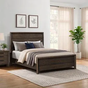 King/Queen Size Solid Wood Platform Bed with High Headboard and Footboard, Panel Bedframe Mattress Base with Slat Support for Master Bedroom Guest Room Apartment, No Box Spring Needed (Dark Oak Queen) King/Queen Size Solid Wood Platform Bed with High Headboard and Footboard, Panel Bedframe Mattress Base with Slat Support for Master Bedroom Guest Room Apartment, No Box Spring Needed (Dark Oak Queen)