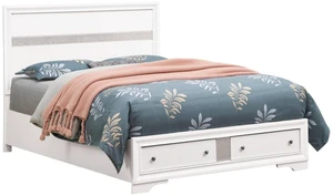 King/Queen/Full Size Modern Platform Bed Frame with High Headboard, Panel Bedframe Mattress Base with 2 Under Bed Storage Drawers, for Adults Teens Guest Room Master Bedroom Apartment (White Queen) King/Queen/Full Size Modern Platform Bed Frame with High Headboard, Panel Bedframe Mattress Base with 2 Under Bed Storage Drawers, for Adults Teens Guest Room Master Bedroom Apartment (White Queen)