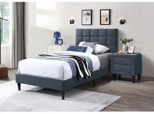 Hassyee Twin Size Modern Upholstered Platform Bed Frame with Grid Tufted Headboard, Panel Bedframe Mattress Base with Wooden Slat Support for Adults Teens Guest Room Apartment Bedroom (Charcoal Twin) Hassyee Twin Size Modern Upholstered Platform Bed Frame with Grid Tufted Headboard, Panel Bedframe Mattress Base with Wooden Slat Support for Adults Teens Guest Room Apartment Bedroom (Charcoal Twin)