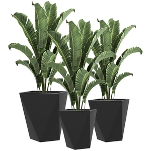 Hassyee 3 Pieces Tall Planters with Drainage Holes and Stackable Design for Backyard, Poolside, Outdoor MgO Flower Pots with Varied Sizes for Growing Flowers, Plants, Herbs Hassyee 3 Pieces Tall Planters with Drainage Holes and Stackable Design for Backyard, Poolside, Outdoor MgO Flower Pots with Varied Sizes for Growing Flowers, Plants, Herbs