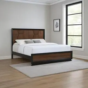 King/Queen Size Solid Wood Platform Bed with Hight Headboard and Footboard, Panel Bed Mattress Foundation with Slat Support for Guest Room Apartment Bedroom, No Box Spring Needed (Walnut King) King/Queen Size Solid Wood Platform Bed with Hight Headboard and Footboard, Panel Bed Mattress Foundation with Slat Support for Guest Room Apartment Bedroom, No Box Spring Needed (Walnut King)