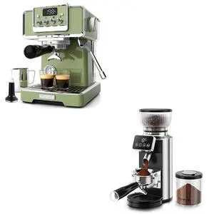 Burr Coffee Grinder, 2 in 1 Professional Espresso Grinder Stainless Steel & Espresso Maker Stainless Steel Professional Coffee Machine Espresso Burr Coffee Grinder, 2 in 1 Professional Espresso Grinder Stainless Steel & Espresso Maker Stainless Steel Professional Coffee Machine Espresso