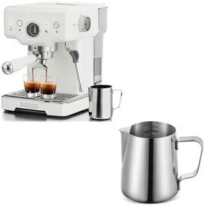1450W Stainless Steel Coffee and Espresso Maker Combo & Milk Frothing Pitcher 12 oz Milk Hand Held Frother Steamer Pitcher Jug Cup 1450W Stainless Steel Coffee and Espresso Maker Combo & Milk Frothing Pitcher 12 oz Milk Hand Held Frother Steamer Pitcher Jug Cup