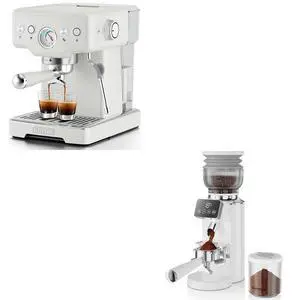 Espresso Coffee Machine, Professional Espresso Machine with Pressure Gauge & Burr Coffee Grinder, 2 in 1 Professional Espresso Grinder Espresso Coffee Machine, Professional Espresso Machine with Pressure Gauge & Burr Coffee Grinder, 2 in 1 Professional Espresso Grinder