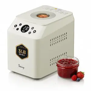 3LB Programmable Bread Maker, 20-in-1 Auto Bread Machine, Ceramic Pan & Dual Heaters, Quiet Motor, 15H Delay Timer, Stainless Steel Housing 3LB Programmable Bread Maker, 20-in-1 Auto Bread Machine, Ceramic Pan & Dual Heaters, Quiet Motor, 15H Delay Timer, Stainless Steel Housing