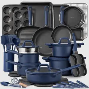 49pcs Pots and Pans Set, Nonstick Cookware Set with Bakeware 49pcs Pots and Pans Set, Nonstick Cookware Set with Bakeware