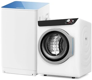 Portable Washer and Dryer Combo Set, 18 lbs Fully Automatic Washing Machine with Stainless Steel Inner Tub, 2.6 Cu.Ft Portable Dryers, Compact Washer and Dryer for Apartment, RV, Dorm Portable Washer and Dryer Combo Set, 18 lbs Fully Automatic Washing Machine with Stainless Steel Inner Tub, 2.6 Cu.Ft Portable Dryers, Compact Washer and Dryer for Apartment, RV, Dorm