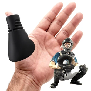 Baseball Catcher Thumb Guard - Grooved Silicone Thumb Protector for Catcher's Mitt - Shock Absorption Shield for Thumb Jams and Over-Extension - Baseball and Softball, Adult and Youth Baseball Catcher Thumb Guard - Grooved Silicone Thumb Protector for Catcher's Mitt - Shock Absorption Shield for Thumb Jams and Over-Extension - Baseball and Softball, Adult and Youth